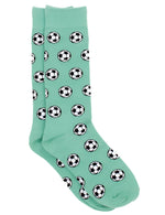 Properly Tied introduces their Lucky Duck Socks, showcasing green dress socks with a fun pattern of black and white soccer balls.