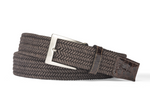 W. Kleinberg Men's Solid Stretch Belt with Croc Tabs, isolated on a white background.