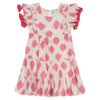 Girls' Sophie Tassel Dress - White Pink Ikat