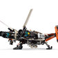 A stunning creation from Legos - Toyhouse, the LEGO® Heavy Cargo Spaceship features vivid orange details and complex propellers, captured from a low angle for an impressive perspective.