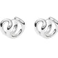 The Steffie Earrings by Lie Studio feature small, bold hoops with an intertwined abstract loop design in polished gold-plated sterling silver, shown on a white background.