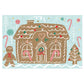 Illustration of the Meri Meri Gingerbread Christmas Eve Suitcase, featuring candy canes, a gingerbread person, and a decorated tree on a light blue background—ideal as an interactive gift for Christmas Eve.