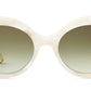 The Mr. Leight Portia sunglasses boast an elegant oval-shaped design, completed with oversized white marble-patterned acetate frames and dark lenses.