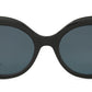 Chic Mr. Leight Portia sunglasses featuring a sophisticated black oval frame and dark lenses, presenting an elegant appearance from the front.