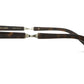 Side view of Mr. Leight Rell Sunglasses showcasing a tortoiseshell design with a geometrical silhouette, rectangular frames, and visible hinges on the temples.