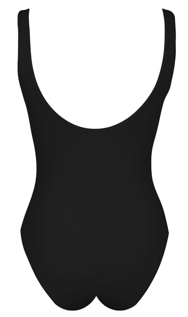 A Karla Colletto Basics Twist Underwire Tank one-piece swimsuit designed for the female form displayed against a white background.