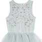 Inspired by a winter fairytale, the Diamond Drift Tutu Dress by Tutu du Monde boasts a beaded, sequin, and rhinestone bodice with a layered tulle skirt.