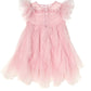 Summit Sparkle Tulle Dress by Tutu du Monde with ruffled short sleeves, layered skirt, and back button closure, shown on a white background.