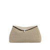 T-Lock Woven Leather Clutch - Fawn