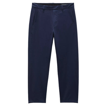 The Rag & Bone Tapered Nylon-Blend Trouser features a classic fit, straight-leg cut, belt loops, side pockets, and a flat front in navy blue, shown against a white background.