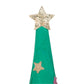 The Meri Meri Surprise Christmas Tree, decorated with glittering star ornaments on the top and sides, shines with the brilliance of an enamel star necklace.