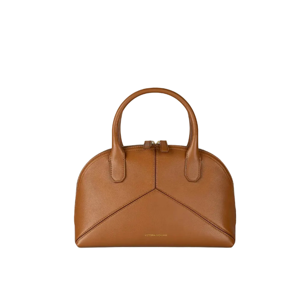 Victoria Small Doctor Bag by Victoria Beckham in brown leather with two handles, zipper closure, and minimalist design, shown on a plain white background.