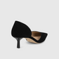 Victoria Beckham Victoria Angle D’Orsay Pump 55 Suede in black, featuring a pointed toe, V-neckline, and flared mid-heel.