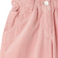 Bonpoint Girls' Sonie Mom-Fit Pants in Pink Velvet feature an elastic waistband, belt loops, front pockets, and a metal button closure for a stylish look.