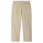 Boys’ Maurice Straight Pants by Bonpoint, crafted from soft organic cotton in beige with a straight-leg cut, elastic waistband, and side pockets, displayed flat against a white background.