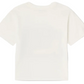 The Bonpoint Boys’ Eidan T-Shirt, shown in plain white with short sleeves and made from soft organic cotton, is displayed flat with the back side facing up.