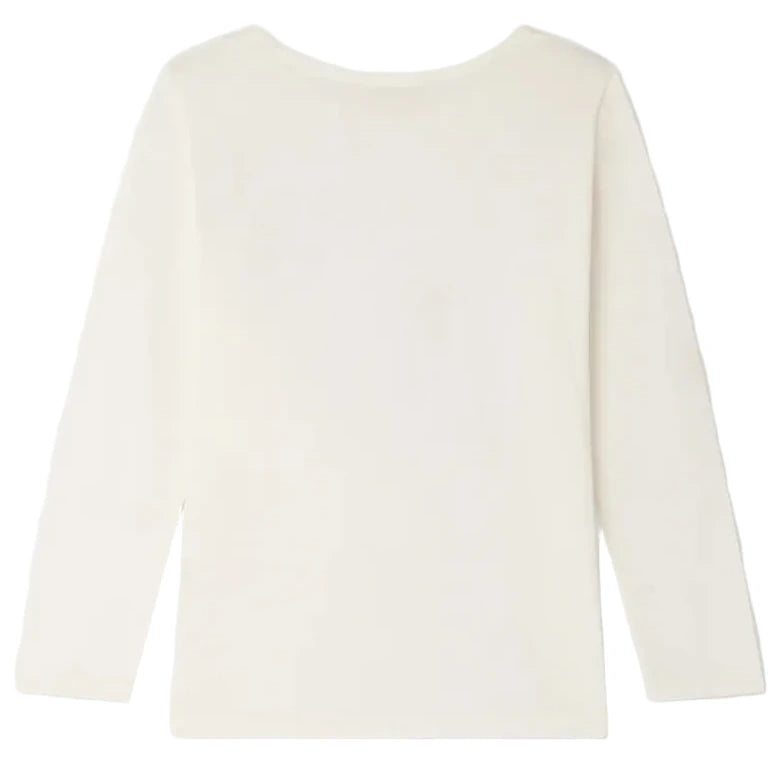 A girls’ long-sleeve Tidjiane T-shirt with Dalmatian print by Bonpoint, displayed from the back and laid flat on a white background.