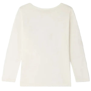 A girls’ long-sleeve Tidjiane T-shirt with Dalmatian print by Bonpoint, displayed from the back and laid flat on a white background.