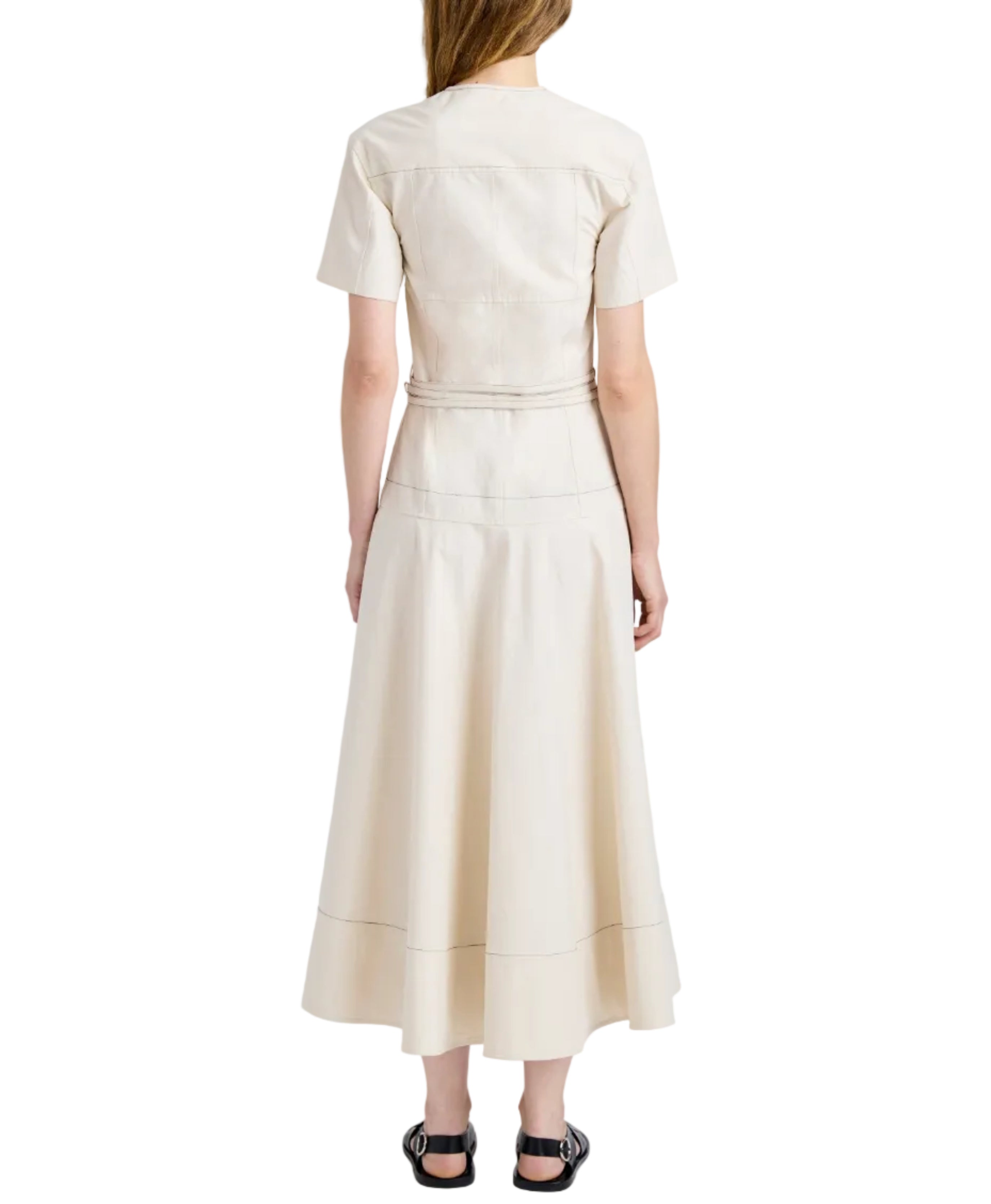 elizabeth linen dress NRBY Elizabeth Linen Fluted Sleeve Dress