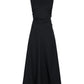The Anoushka Dress by Proenza Schouler White Label is a sleeveless black poplin dress featuring a fitted bodice and flared skirt, shown against a plain white background.