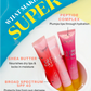 Three tubes of Supergoop Glow Gloss Lip Balm SPF 40 are displayed in a white container, with text calling out peptide complex, shea butter, broad-spectrum SPF 40 protection, and a non-sticky finish for ultra-hydrated lips.