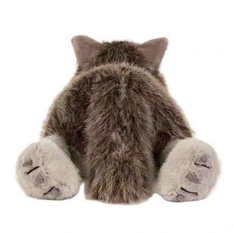 A plush Ulrich Wolf by Jellycat, facing away to show its back, tail, and two hind paws with visible paw pad stitching.
