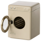 A beige Maileg Washing Machine, Mouse from Maileg, resembling a toy appliance, stands with its front-loading door open.