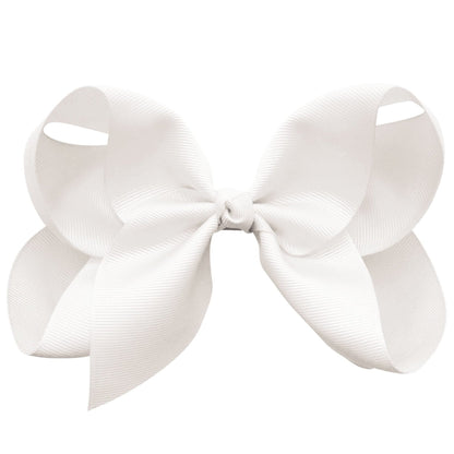 Milledeux® Jumbo Boutique Bow – Alligator Clip – White