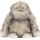 The Jellycat Bretti Yeti plush toy features shaggy gray fur, small black eyes, and large white hands and feet, sitting upright against a white background.