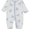 Kissy Kissy Love Dreamy Zebras Zip Footie - Light Blue