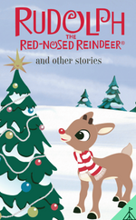 A Yoto Card featuring Rudolph the Red-Nosed Reindeer in a snowy scene with festive trees captures the Christmas charm.