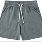 Rylee & Cru Boys’ Oceanside Tech Short in gray, designed with an elastic waistband, white drawstring, convenient side pockets, and a practical zip back pocket, displayed flat against a white background.