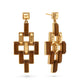Pathway Post Drop Earrings by Juliska Capucine De Wulf feature hammered gold interlocking rectangles with textured edges, making them perfect as unique geometric statement earrings.