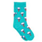 Turquoise Boys' Lucky Duck Socks by Properly Tied feature a playful pattern of white clouds with red stripes.