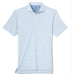 Johnnie-O Seymour Polo featuring short sleeves, thin horizontal blue and white stripes, and a three-button placket.