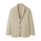 The Alan Paine Bridgeford Summer Blazer is a light beige smart-casual jacket featuring two buttons, three front pockets, and a subtle lapel pin. Crafted from breathable cotton, it is displayed against a plain white background.