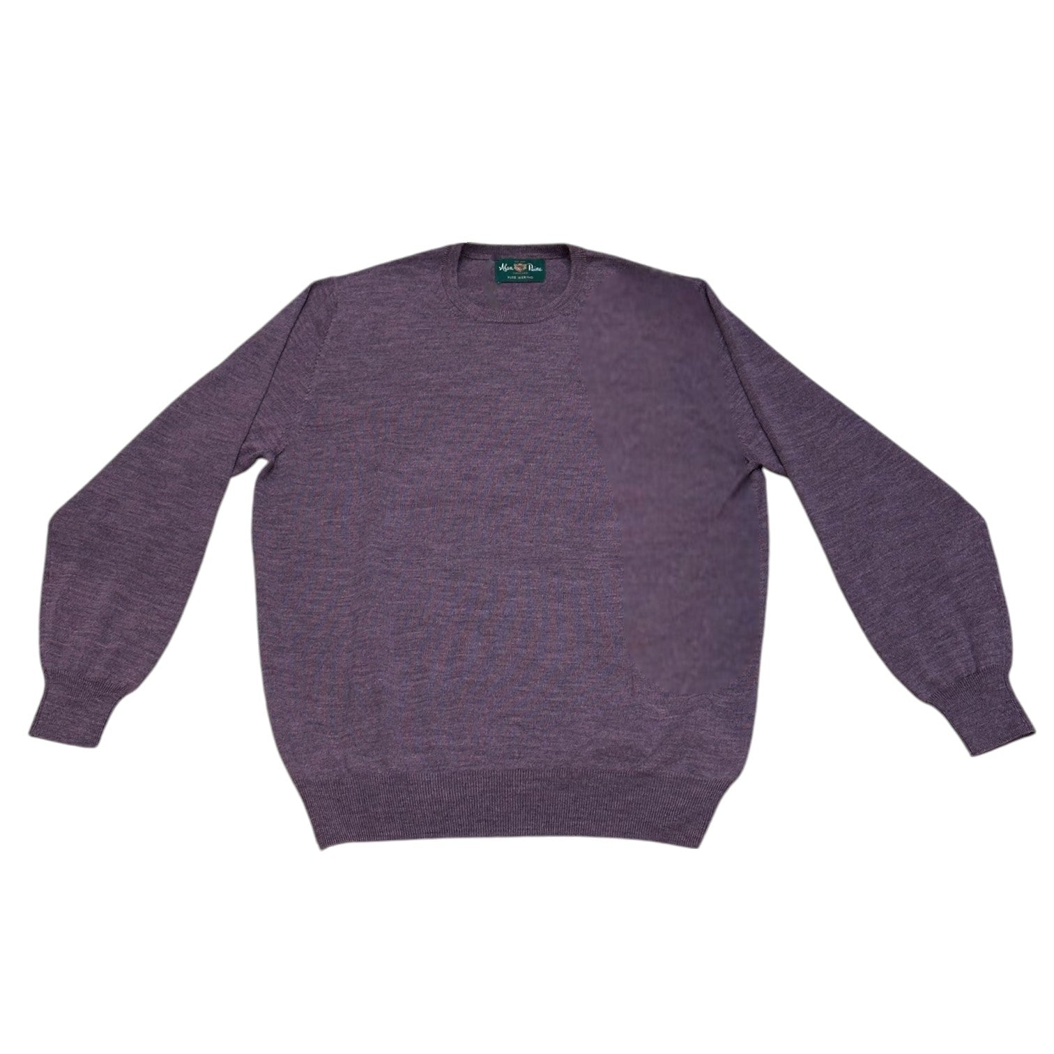 A plain, long-sleeved Alan Paine Radstone Crewneck in purple is laid flat on a white background.