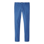 The Surge Performance Trouser by Peter Millar, featuring straight-leg blue stretch fabric, is displayed on a white background.