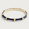 Bamboo Hinged Bangle - Gold/Atlantic Navy Enamel