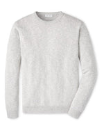 The Peter Millar Montauk Crewneck Sweater is a lightweight, long-sleeve sweater in plain light gray, shown laid flat on a white background. It offers stylish comfort, ideal for everyday wear.