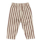 Arsene & Les Pipelettes Baby Boys' German Striped Trousers featuring vertical brown and beige stripes and two back pockets, shown on a white background.
