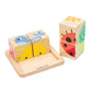 Tender Leaf Toys' Tenderleaf Baby Blocks, featuring vibrant animal prints such as birds and a ladybug, are designed to foster hand-eye coordination. This delightful animal block puzzle comes with a wooden tray, making it an ideal toy for toddlers.