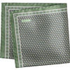 Geometric Silk Twill Pocket Square - Mid Green