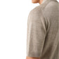 A person wearing the Eton Beige Cotton Linen Polo is shown from the side and back against a plain background.