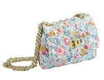 Milledeux Small Chain Bag in Liberty Print with chain strap and metal closure.