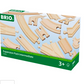 Box of wooden train track pieces called "BRIO World Expansion Pack Intermediate" by Brio, suitable for ages 3 and up, ideal for expanding your BRIO World railway adventures.