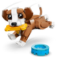 The Legos - Toyhouse LEGO® Creator 3-in-1 Cute Animals: Playful Puppy Dog set features a brown and white dog with a yellow bone and blue dish, perfect for endless creative animal play.