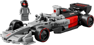Legos - Toyhouse presents the LEGO® Speed Champions Audi Revolut F1® Team R26 Race Car, featuring authentic branding and a driver minifigure in a black suit and helmet.