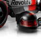 Close-up of the LEGO® Speed Champions Audi Revolut F1® Team R26 Race Car, a black racing helmet with red visor and Audi logo, plus a game controller—ideal for Legos - Toyhouse fans and Formula 1 toy collectors.