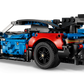 The Legos - Toyhouse LEGO® Technic™ BMW M4 GT3 EVO Race Car features blue and red panels, black rear wing and wheels, detailed taillights, and is an ideal STEM building toy for racing fans.